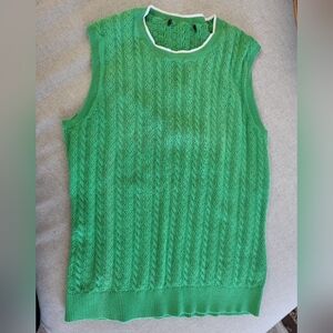 Brooke's Brothers Cotton Knit Crew Neck Sweater Vest Size Medium
